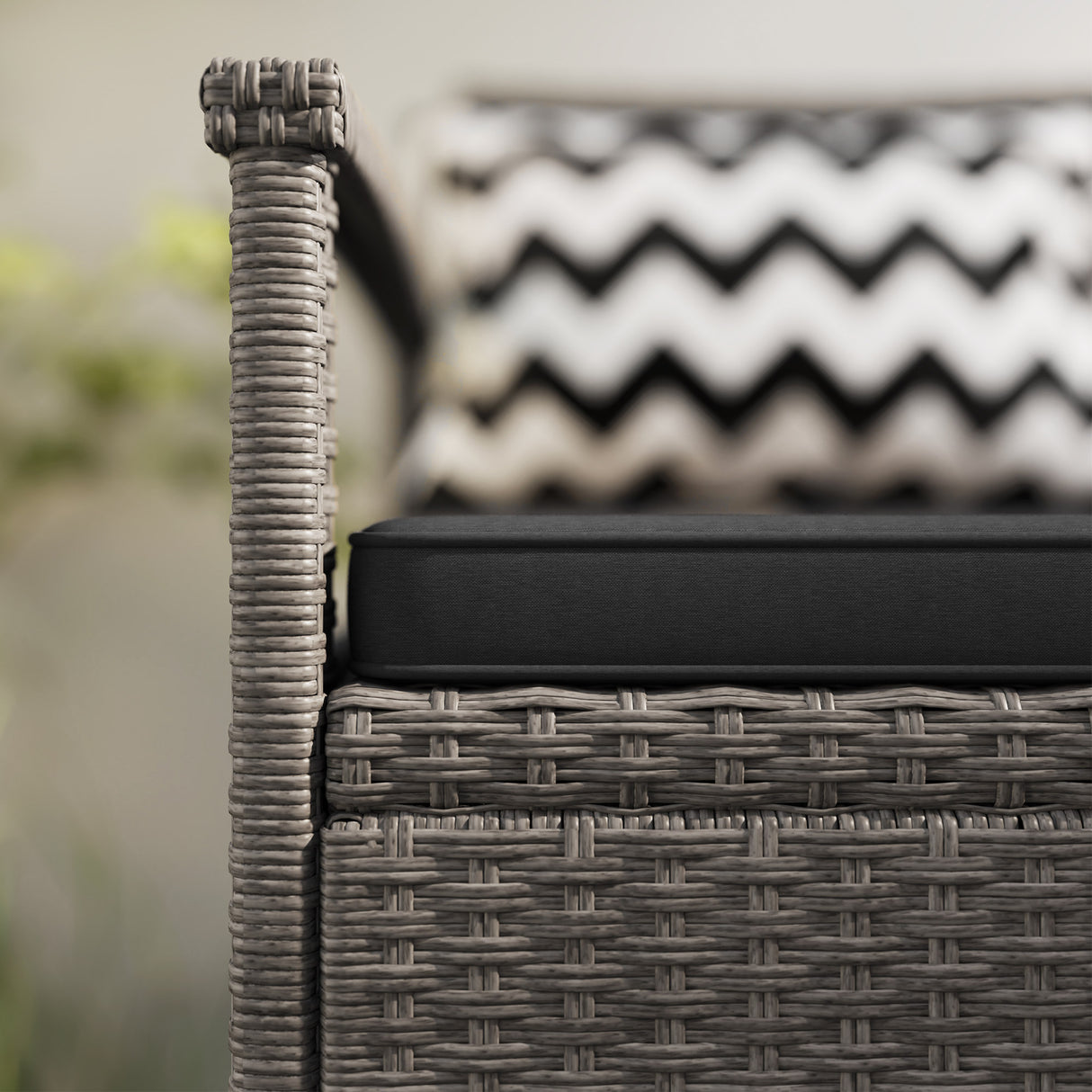 Poly Rattan 160L Storage 2 Seater Garden Bench - Velmora