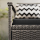Poly Rattan 160L Storage 2 Seater Garden Bench - Velmora