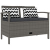 Poly Rattan 160L Storage 2 Seater Garden Bench - Velmora