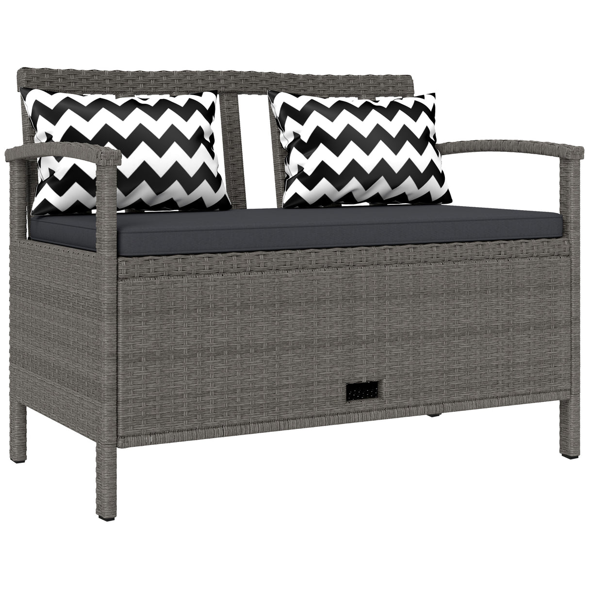 Poly Rattan 160L Storage 2 Seater Garden Bench - Velmora