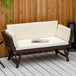 Poly Rattan 2-in-1 Convertible 2-Seater Garden Sofa Daybed - Velmora