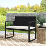 Poly Rattan 2 Seater Garden Bench - Velmora