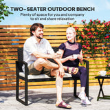 Poly Rattan 2 Seater Garden Bench - Velmora