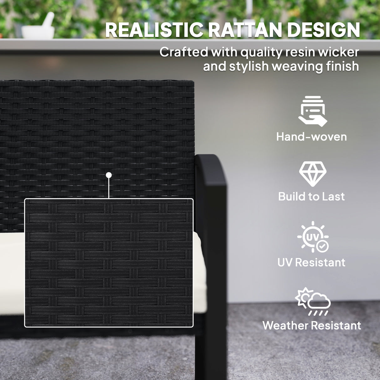 Poly Rattan 2 Seater Garden Bench - Velmora