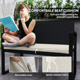 Poly Rattan 2 Seater Garden Bench - Velmora