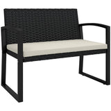 Poly Rattan 2 Seater Garden Bench - Velmora