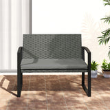 Poly Rattan 2 Seater Garden Bench - Velmora