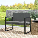 Poly Rattan 2 Seater Garden Bench - Velmora