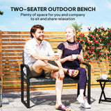 Poly Rattan 2 Seater Garden Bench - Velmora
