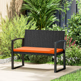 Poly Rattan 2 Seater Garden Bench - Velmora