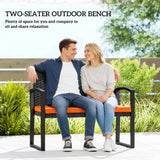 Poly Rattan 2 Seater Garden Bench - Velmora