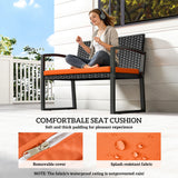 Poly Rattan 2 Seater Garden Bench - Velmora