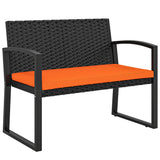 Poly Rattan 2 Seater Garden Bench - Velmora