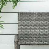 Poly Rattan 2 Seater Garden Bench With Backrest and Armrests for Patio - Velmora