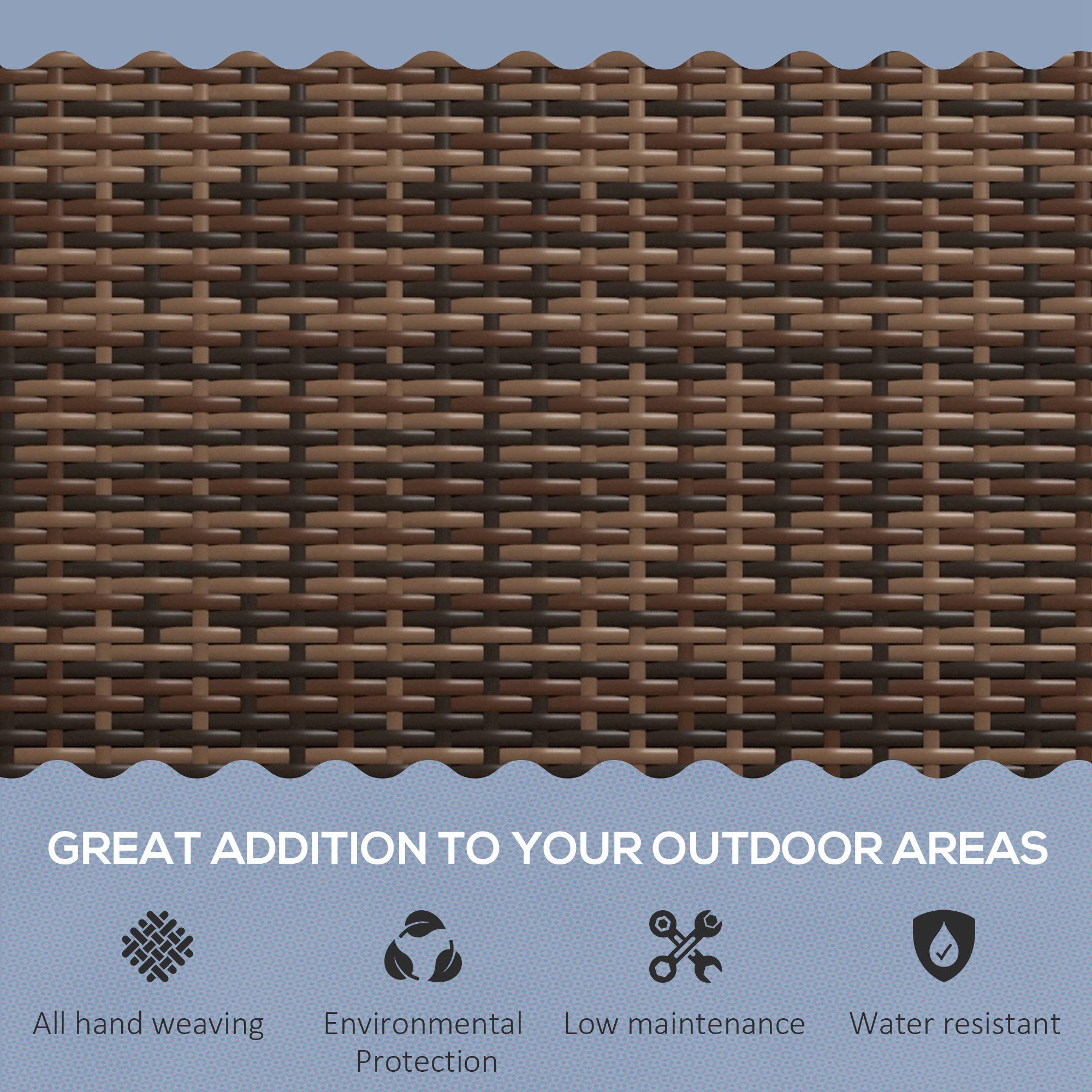Poly Rattan 2 Seater Garden Bench With Backrest and Armrests for Patio - Velmora