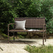 Poly Rattan 2 Seater Garden Bench With Backrest and Armrests for Patio - Velmora