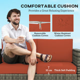Poly Rattan 2 Seater Garden Sofa With Cushions and Armrests - Velmora