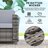 Poly Rattan 2 Seater Garden Sofa With Cushions and Armrests - Velmora