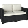 Poly Rattan 2 Seater Garden Sofa With Deep Seat And Wide Armrests - Velmora