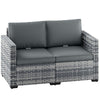 Poly Rattan 2 Seater Garden Sofa With Deep Seat And Wide Armrests - Velmora