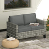 Poly Rattan 2 Seater Outdoor Garden Sofa - Velmora