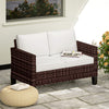 Poly Rattan 2 Seater Outdoor Garden Sofa - Velmora
