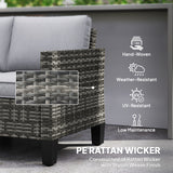 Poly Rattan 2 Seater Outdoor Garden Sofa - Velmora