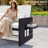 Poly Rattan 2 Seater Sun Lounger Daybed With Cushions - Velmora
