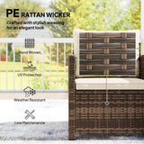 Poly Rattan 3 Piece Garden Bistro Set With 2 Tier Glass Top Table - Velmora