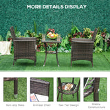Poly Rattan 3 Pieces Garden Armchair in Set of 2 and Glass Top Table - Velmora