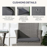 Poly Rattan 3 Pieces Garden Armchair in Set of 2 and Glass Top Table - Velmora