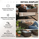 Poly Rattan 3 Pieces Garden Furniture Set With Cushions And Table - Velmora