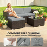 Poly Rattan 3 Pieces Garden Furniture Set With Cushions And Table - Velmora