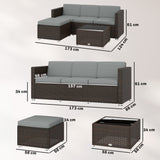 Poly Rattan 3 Pieces Garden Furniture Set With Cushions And Table - Velmora