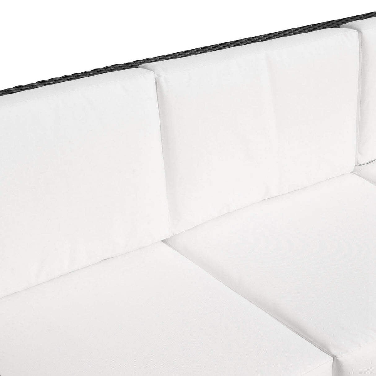 Poly Rattan 3 Seater Garden Sofa With Cushions and Metal Frame - Velmora