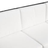 Poly Rattan 3 Seater Garden Sofa With Cushions and Metal Frame - Velmora