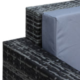 Poly Rattan 3 Seater Garden Sofa With Cushions and Metal Frame - Velmora