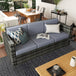 Poly Rattan 3 Seater Garden Sofa With Cushions and Metal Frame - Velmora