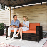 Poly Rattan 3 Seater Garden Sofa With Cushions and Metal Frame - Velmora