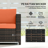 Poly Rattan 3 Seater Garden Sofa With Cushions and Metal Frame - Velmora