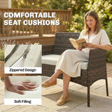 Poly Rattan 4 Piece Garden Furniture Sofa Set With Loveseat And Armchairs - Velmora