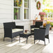 Poly Rattan 4 Piece Garden Furniture Sofa Set With Loveseat And Armchairs - Velmora