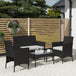 Poly Rattan 4 Piece Garden Furniture Sofa Set With Loveseat And Armchairs - Velmora