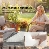 Poly Rattan 4 Pieces Conversation Garden Sofa Set With Loveseat And Table - Velmora