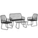 Poly Rattan 4 Pieces Garden Sofa Set With Armchairs and Coffee Table - Velmora