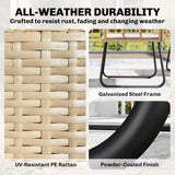 Poly Rattan 4 Pieces Garden Sofa Set With Armchairs and Coffee Table - Velmora