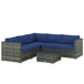 Poly Rattan 4 Pieces Garden Sofa Set With Glass Top Coffee Table - Velmora