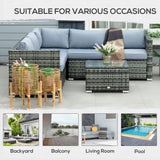 Poly Rattan 4 Pieces Garden Sofa Set With Glass Top Coffee Table - Velmora