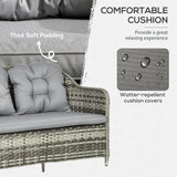 Poly Rattan 4 Pieces Garden Sofa Set With Rectangular Glass Coffee Table - Velmora