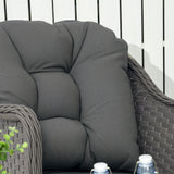 Poly Rattan 4 Pieces Garden Sofa Set With Rectangular Glass Coffee Table - Velmora